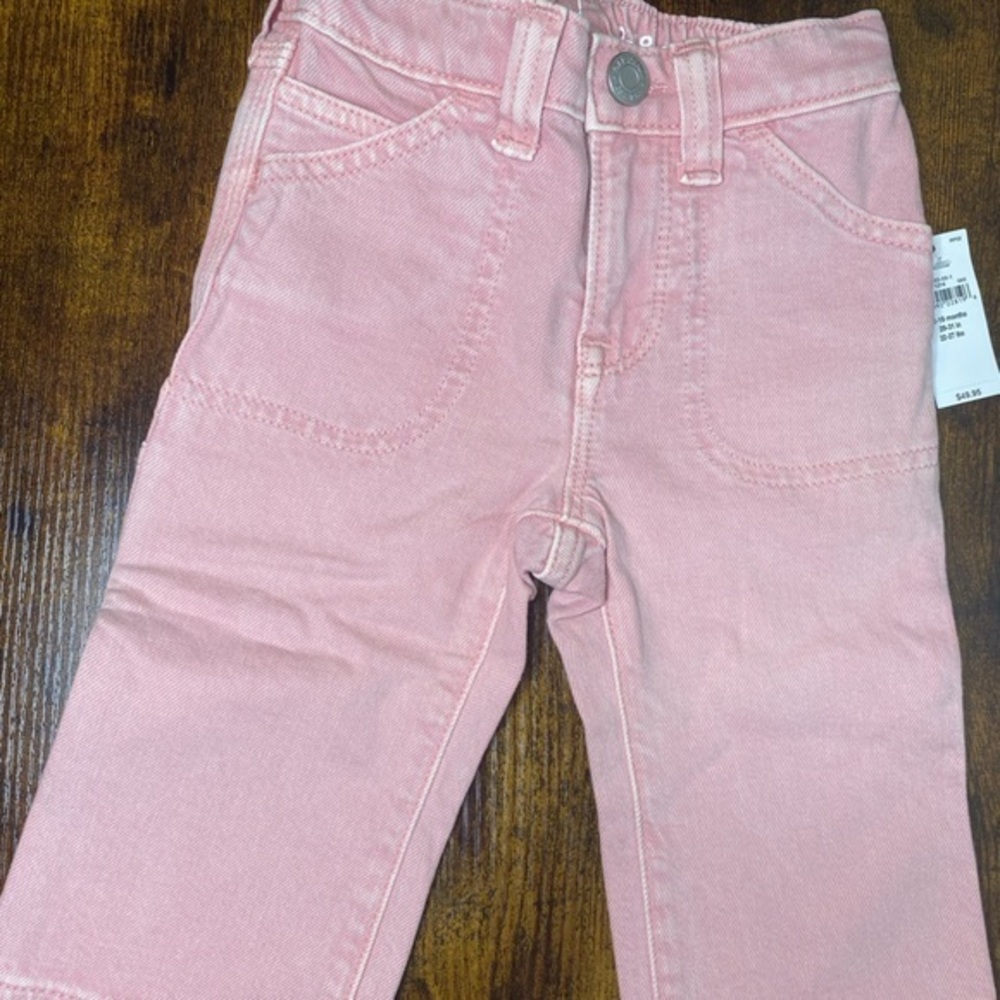 Gap Pink‎ Carpenter Jeans size 12-18m NWT